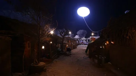 night rural village rajasthan india footage 045550985 iconl