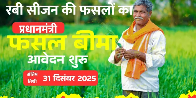 प्रधानमंत्री फसल बीमा योजना रबी फसल बीमा के तहत रबी फसलों का बीमा कराते किसान