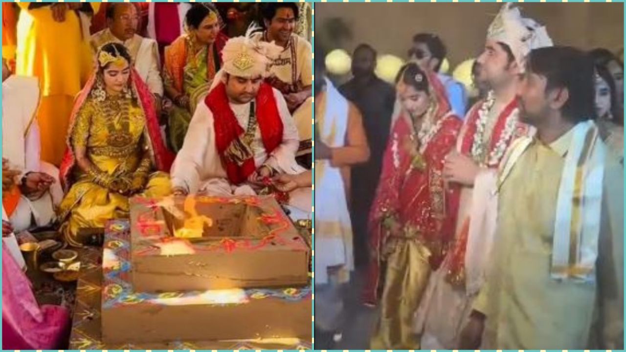 दुल्हन शिप्रा गोल्डन साड़ी में छाईं, इंद्रेश महाराज संग सात फेरे लिए