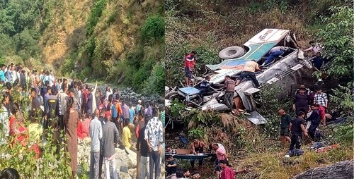 उत्तराखंड बस हादसा: अल्मोड़ा में भिकियासैंण-रामनगर रूट पर खाई में गिरी यात्री बस, राहत कार्य जारी, CM धामी ने जताया शोक