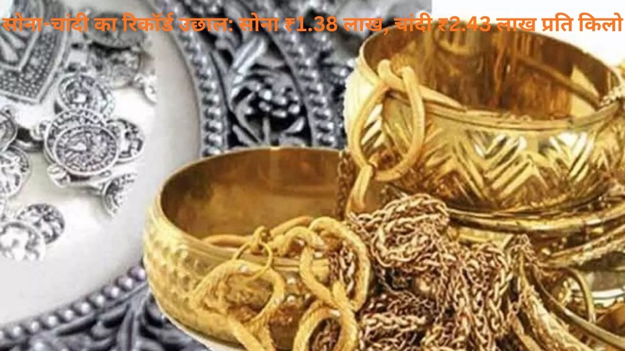 Gold-Silver Rate : का रिकॉर्ड उछाल: सोना ₹1.38 लाख, चांदी ₹2.43 लाख प्रति किलो