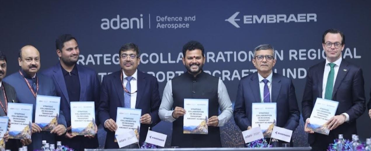 Adani Defence और एम्ब्रायर के बीच भारत में रीजनल ट्रांसपोर्ट एयरक्राफ्ट इकोसिस्टम के लिए साझेदारी