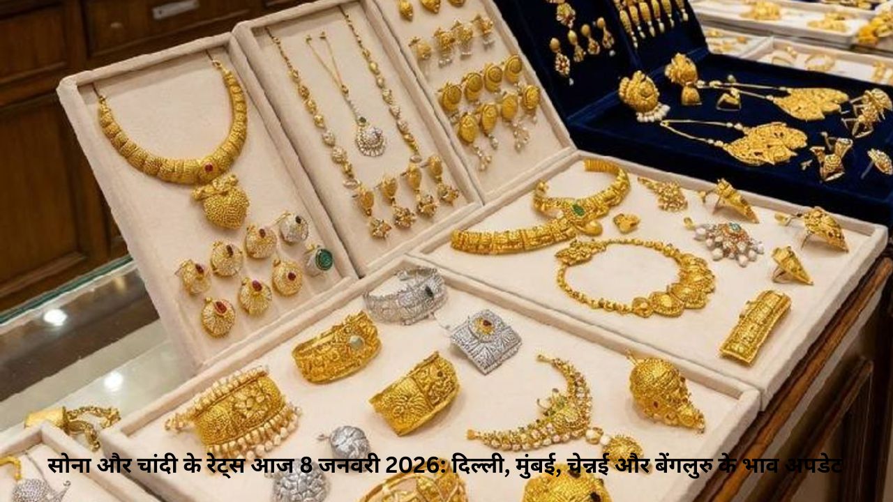 Gold और Silver के रेट्स आज 8 जनवरी 2026: दिल्ली, मुंबई, चेन्नई और बेंगलुरु के भाव अपडेट