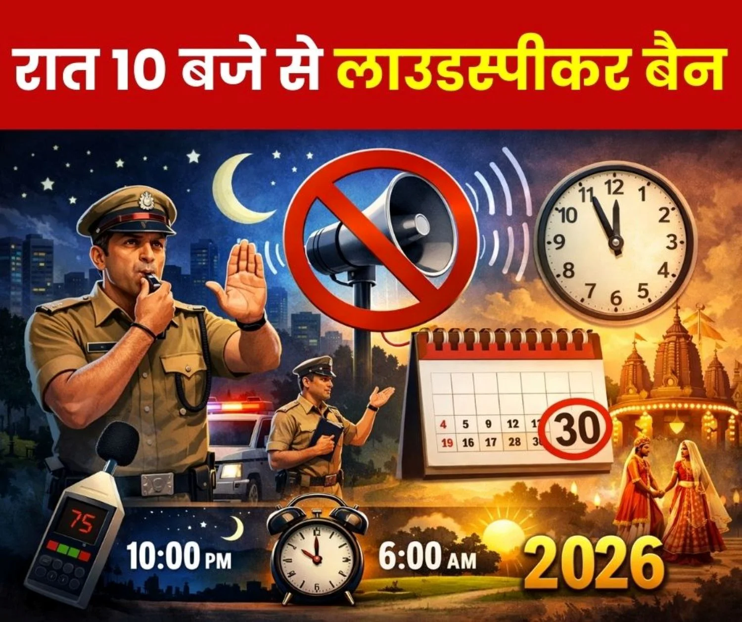 Durg में परीक्षा के दौरान रात 10 से सुबह 6 बजे तक लाउडस्पीकर प्रतिबंध