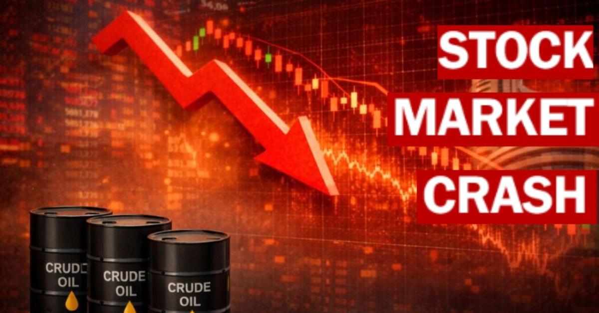 Sensex 1,000 अंक टूटा, निफ्टी 22,500 के करीब; कच्चे तेल की बढ़ती कीमत और वैश्विक तनाव ने बाजार डराया।