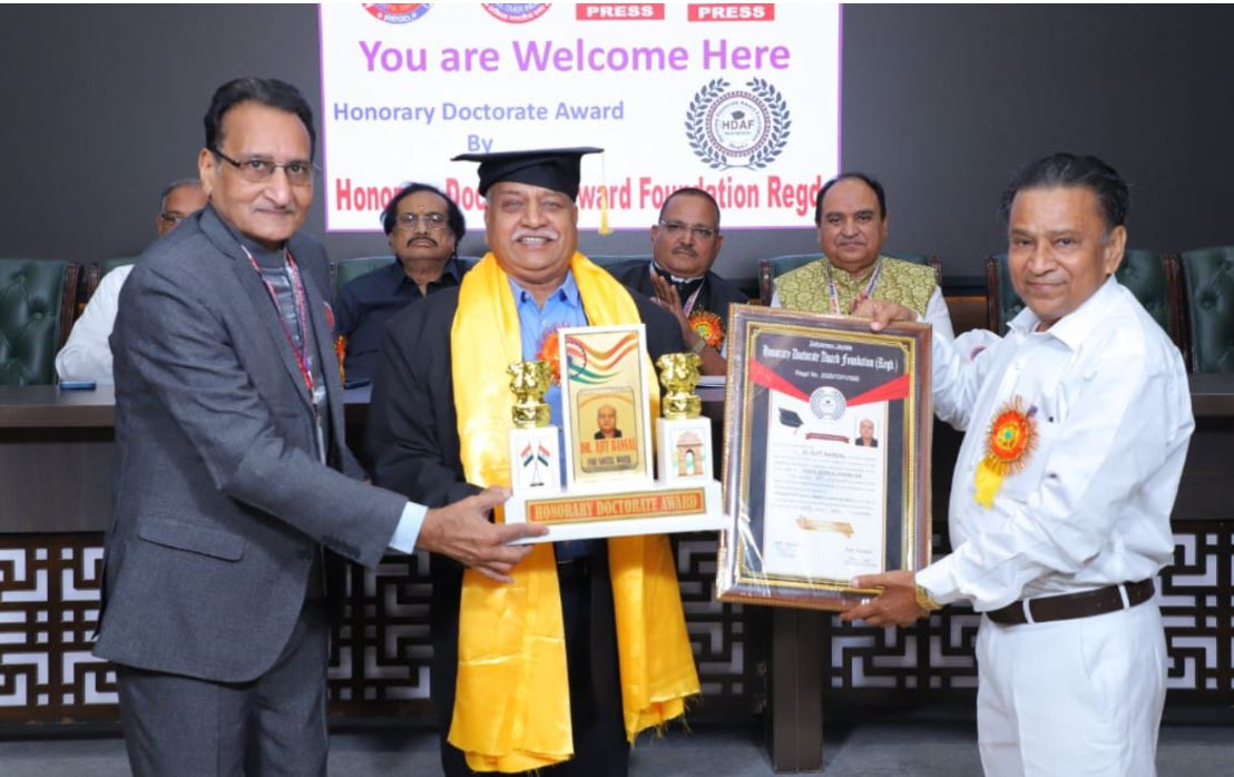 Jaipur के समाजसेवी Ajit Jain बंसल को दिल्ली में मानद डॉक्टरेट, सामाजिक योगदान के लिए मिला राष्ट्रीय सम्मान