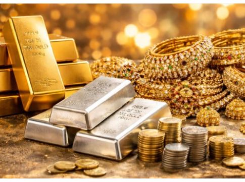 Gold और Silver की कीमतों में भारी गिरावट आई, चांदी ₹6700 टूटी, निवेशकों और खरीदारों में बाजार को लेकर हलचल।