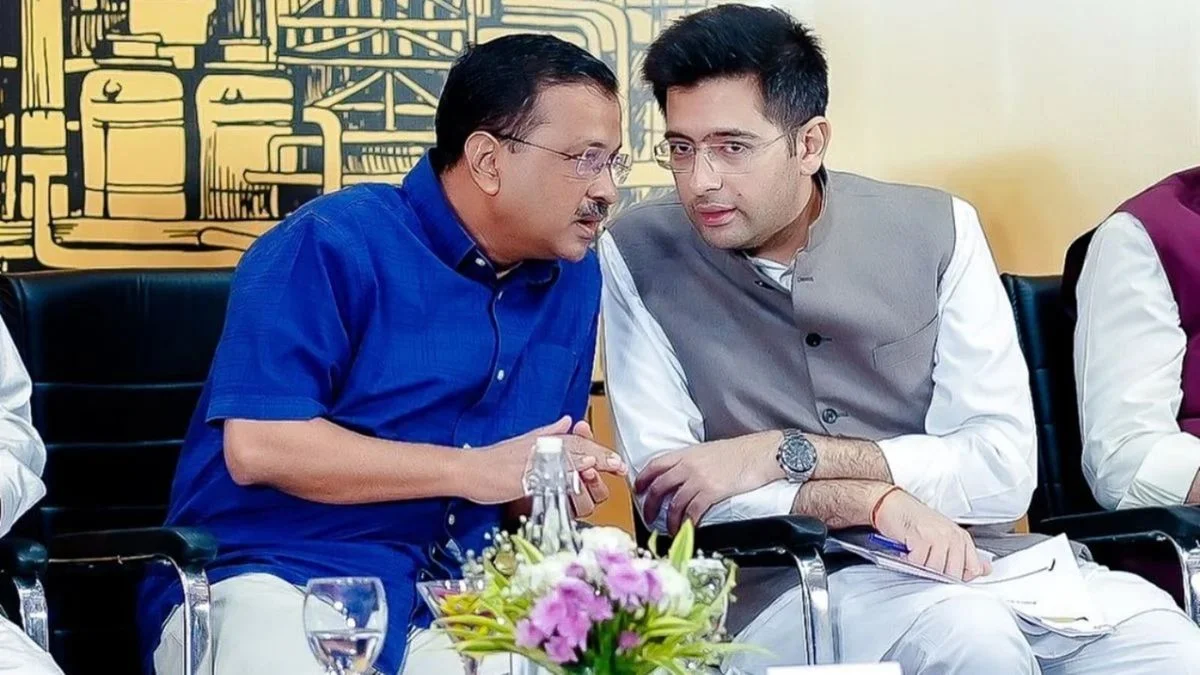 Raghav Chadha and Kejriwal