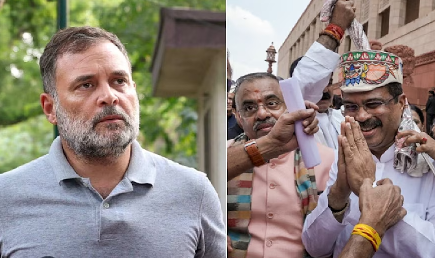 राहुल गांधी का बीजेपी पर हमला: “धर्मेंद्र प्रधान का सम्मान नहीं, लाखों छात्रों के भविष्य की बर्बादी का जश्न”