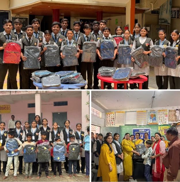 Dewas : सिटी कॉन्वेंट हायर सेकेंडरी स्कूल के विद्यार्थियों ने जरूरतमंद बच्चों को वितरित किए स्कूल बैग, सेवा भावना का दिया संदेश