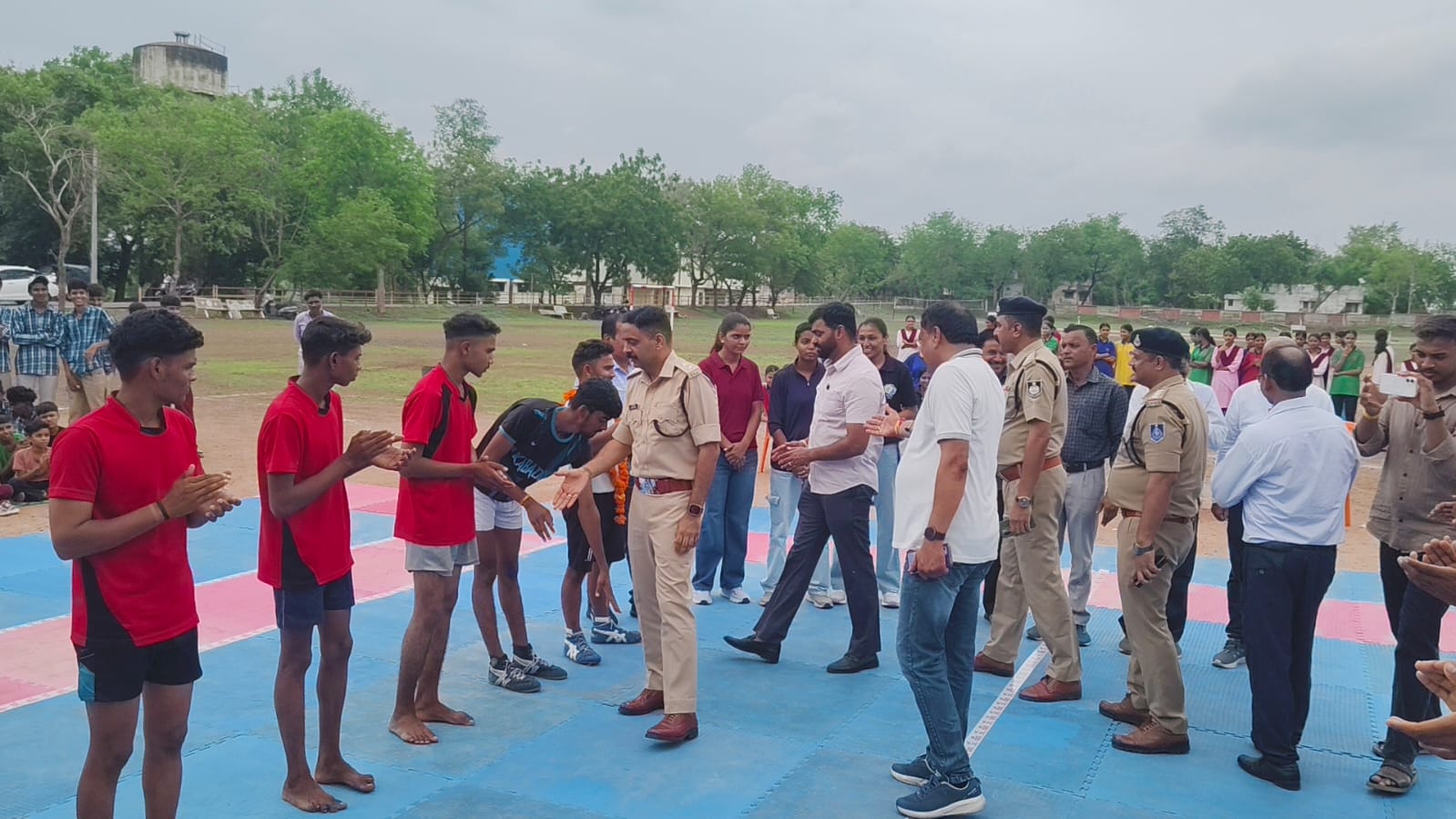 Students participate in Kho-Kho and Kabaddi competitions at Eklavya Model Residential School, Kukshi, during the “Stay Away from Drugs 2.0” awareness campaign, promoting a drug-free society