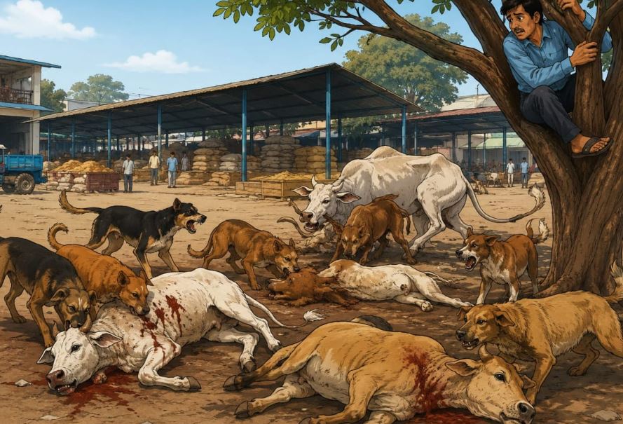 Stray Dog Menace in Ashoknagar Mandi Leaves