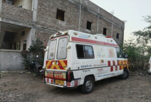 A 108 emergency ambulance in Madhya Pradesh, as residents of Dahi in Dhar district report prolonged disruption of emergency medical services, forcing patients to use private vehicles for hospital transport