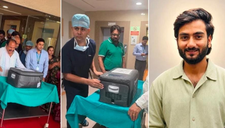 "इंदौर में ब्रेन डेड घोषित 25 वर्षीय कास्टिंग डायरेक्टर गौरव दवे के अंगदान के बाद 68वें ग्रीन कॉरिडोर से हृदय अहमदाबाद भेजा गया, जबकि लिवर और दोनों किडनियों से चार मरीजों को नया जीवन मिला