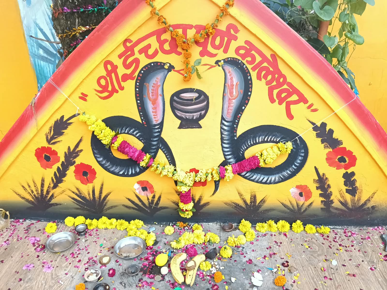 नाग पंचमी पर सारंगपुर में मंदिरों में विशेष पूजा, घरों में नाग देवता के चित्र बनाकर श्रद्धालुओं ने सुख-समृद्धि की कामना की