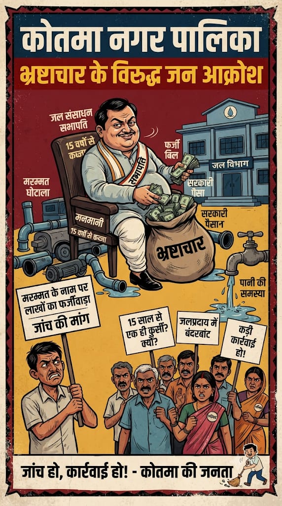 Kotma नगर पालिका में भ्रष्टाचार के आरोप, जल संसाधन सभापति पर लाखों के फर्जीवाड़े का आरोप