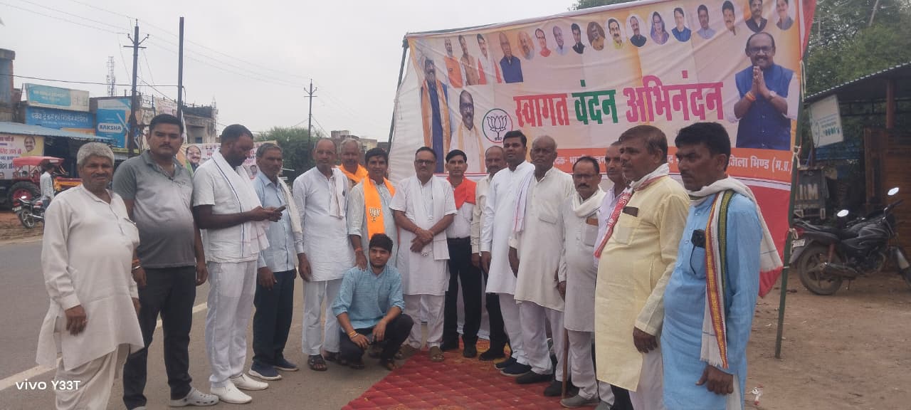 गोहद में लाल सिंह आर्य का जोरदार स्वागत, बोले- कार्यकर्ता ही भाजपा की सबसे बड़ी ताकत