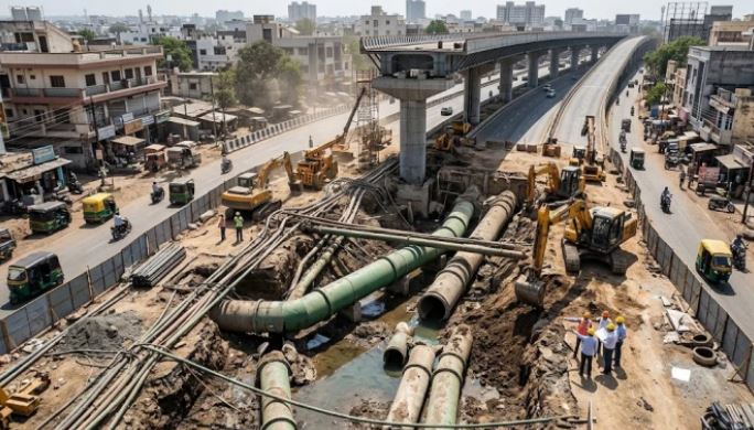 इंदौर के चंदन नगर फ्लाईओवर का निर्माण अटका, पानी-सीवरेज लाइनें हटने के बाद 2027 में शुरू हो सकेगा काम