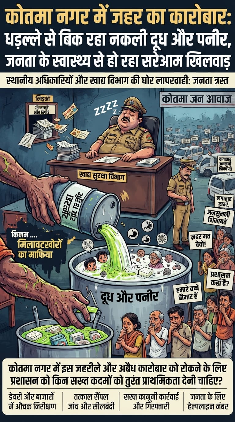 कोतमा में दूध-पनीर की गुणवत्ता पर उठे सवाल, मिलावट की आशंका से लोगों में चिंता; जांच और सैंपलिंग की मांग