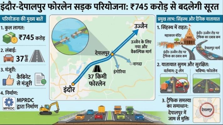इंदौर-देपालपुर के बीच बनेगी 37 किमी लंबी फोरलेन सड़क, 745 करोड़ रुपये होंगे खर्च; उज्जैन-जावरा तक सफर होगा आसान
