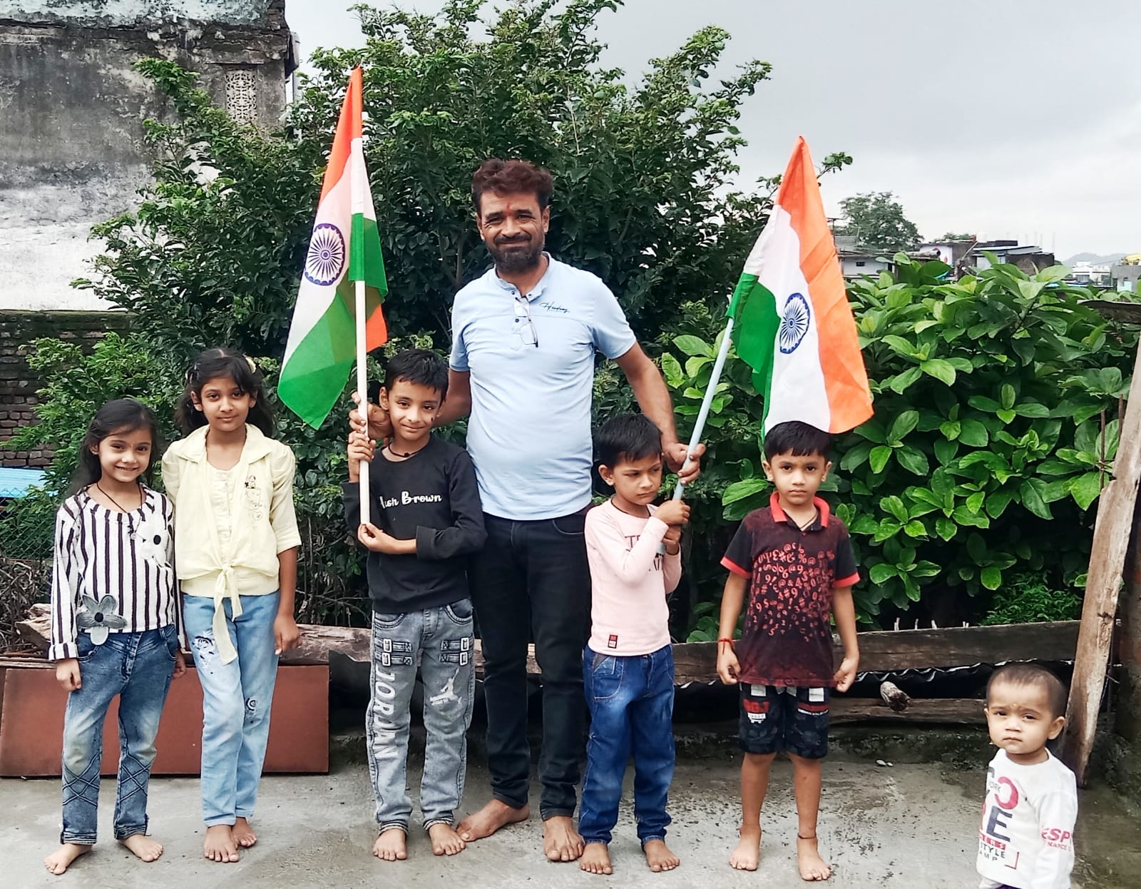 Tiranga Yatra in Silwani under the Har Ghar Tiranga campaign, with residents, students, officials and public representatives carrying the national flag