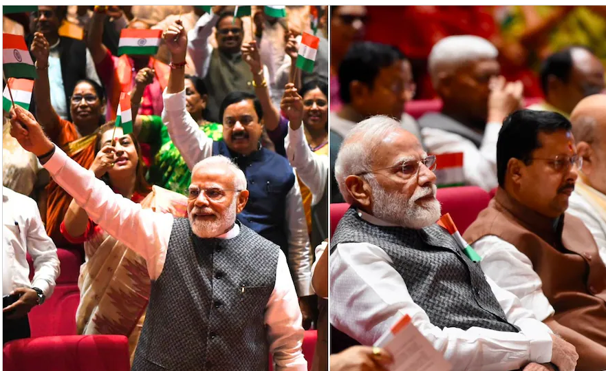 NDA ‘मंगल मिलन’ बैठक में तिरंगे के साथ दिखी एकजुटता, PM मोदी समेत सांसदों ने बनाई संसद की रणनीति