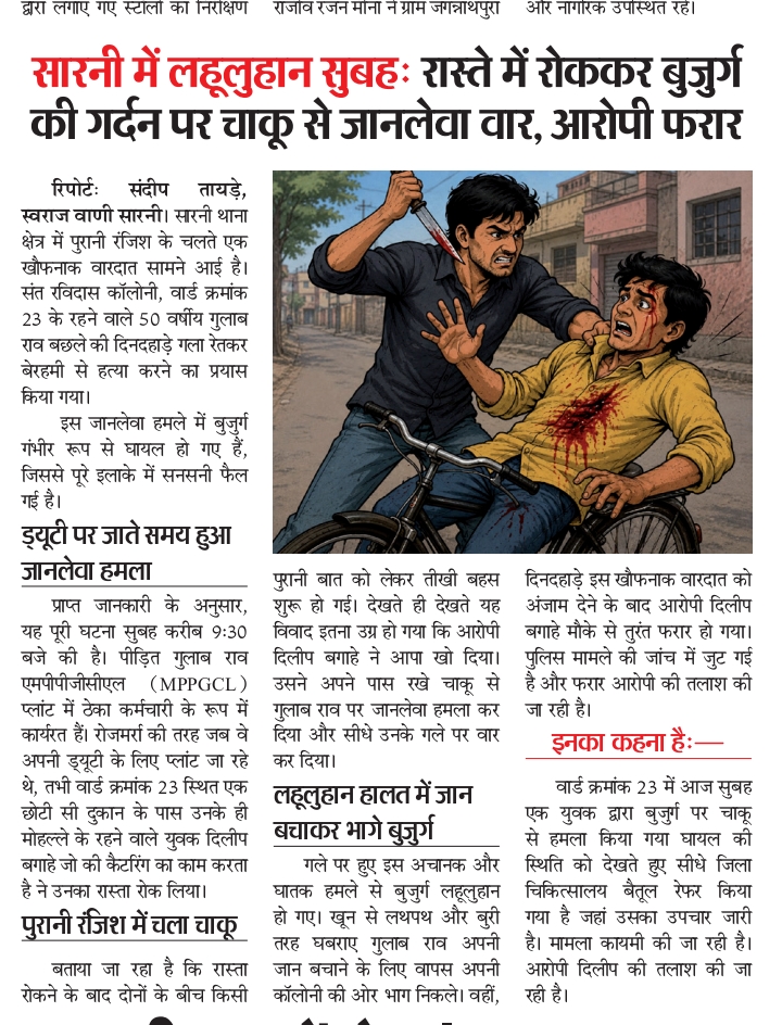 सारनी चाकूबाजी कांड में नया मोड़: खेत में लहूलुहान मिला फरार आरोपी, इलाज के दौरान मौत