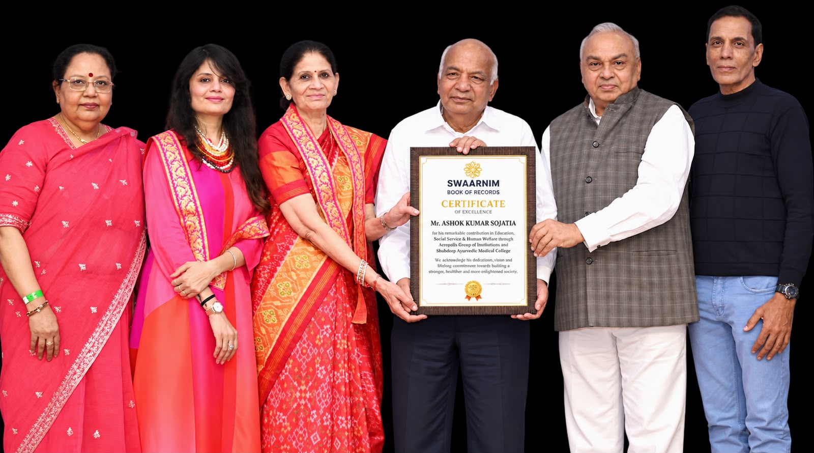 शिक्षा को नई दिशा और नई सोच देने वाले 80 वर्षीय सक्रिय शिक्षाविद अशोक सोजतिया को स्वर्णिम बुक ऑफ रिकॉर्ड्स सम्मान