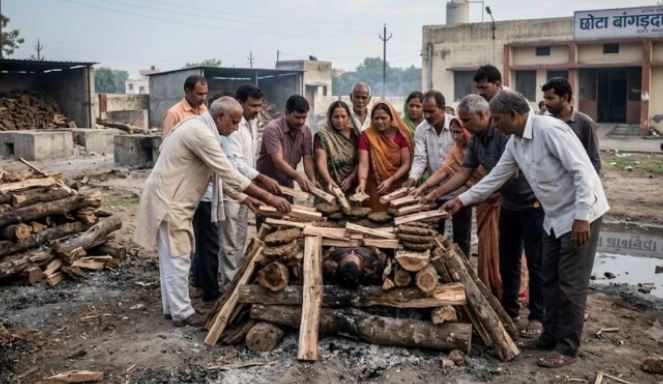 इंदौर के छोटा बांगड़दा श्मशान में अधूरा अंतिम संस्कार, सुबह पहुंचे परिजनों को मिले शव के अधजले हिस्से; निगम कर्मचारी पर लगाए आरोप
