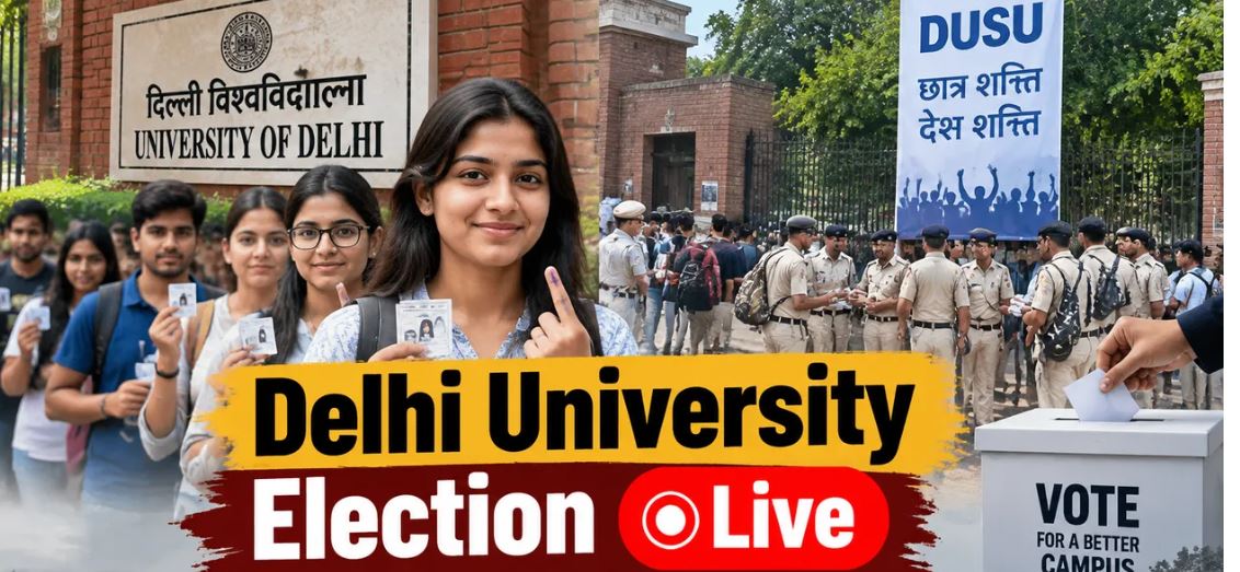 DUSU Election 2026: दिल्ली विश्वविद्यालय में मतदान शुरू, यश डबास और विजय शंकर मीणा समेत 20 उम्मीदवार मैदान में