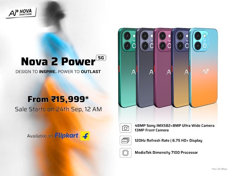 ₹15,999 में आया AI+ Nova 2 Power 5G, 7000mAh बैटरी और 120Hz डिस्प्ले ने खींचा ध्यान