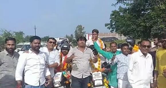 वड़नगर से वाराणसी जन-जल यात्रा का सारंगपुर में स्वागत, भाजपा कार्यकर्ताओं ने निकाली बाइक रैली