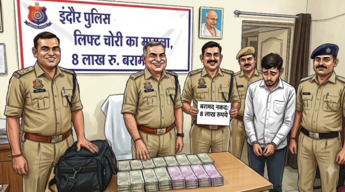 इंदौर में लिफ्ट में छूटा 8 लाख रुपये से भरा बैग, कुछ ही देर में हुआ गायब; CCTV से पुलिस ने आरोपी को दबोचा