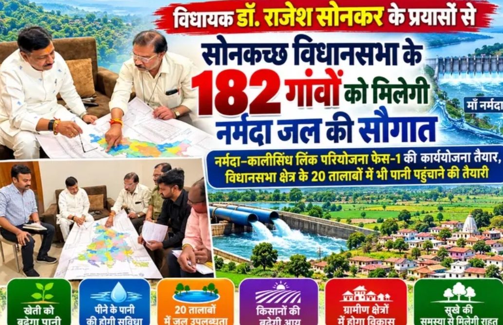 माँ नर्मदा के जल से बदलेगी सोनकच्छ की तस्वीर: नर्मदा-कालीसिंध लिंक परियोजना से 20 तालाबों में पहुंचेगा पानी